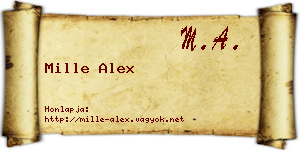 Mille Alex névjegykártya